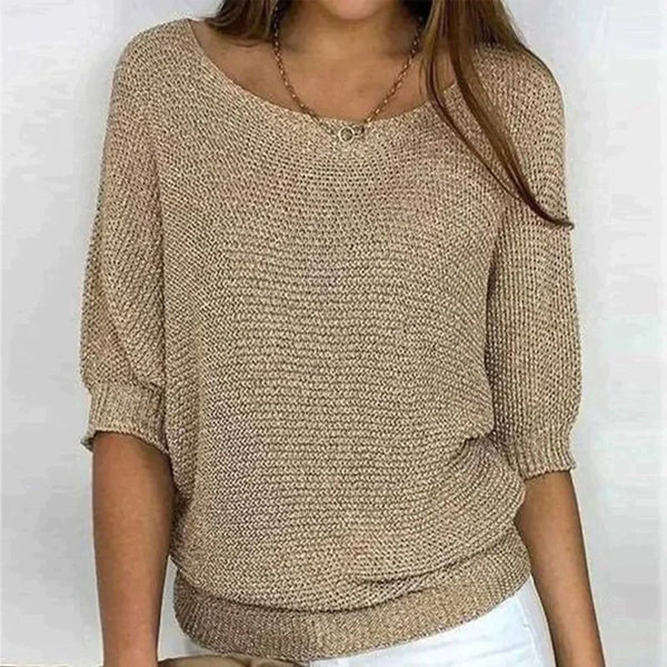 Aveline - Women's Boat Neck Chunky Knit Sweater