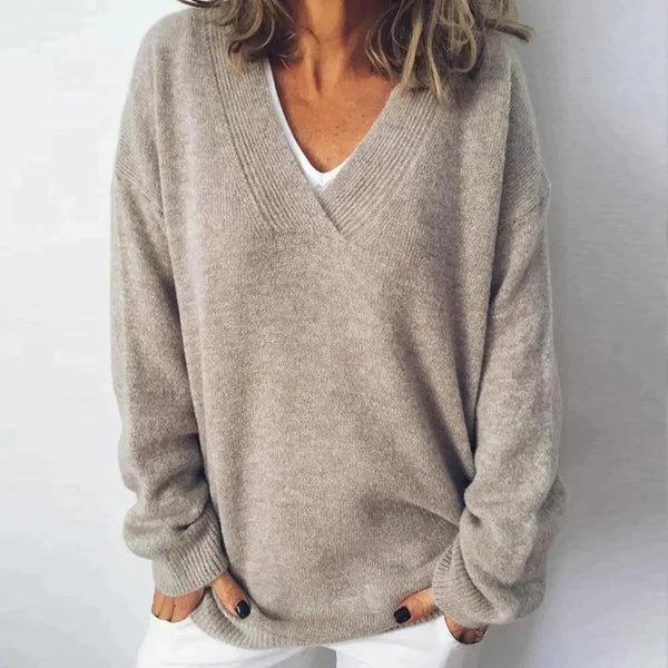 Avery - Women's Chunky Knit V Neck Sweater