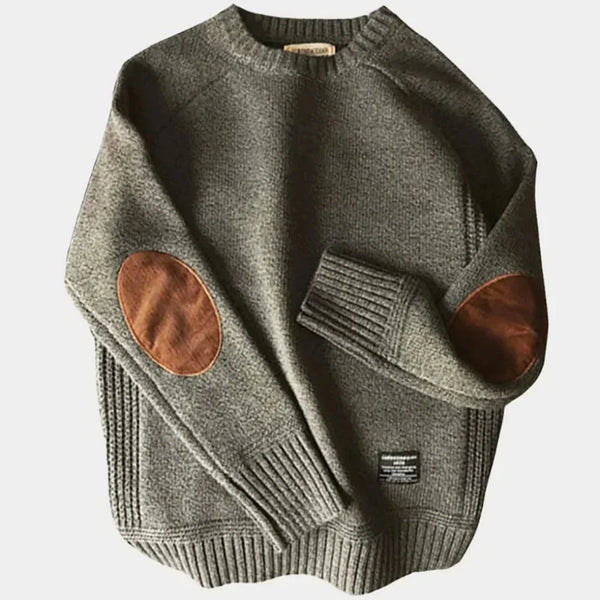 Julian - Men's Elbow Patch Crew Neck Sweater