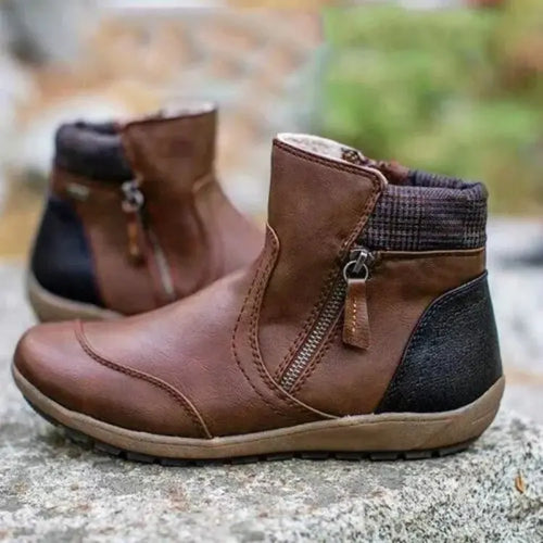 Petra - Women's Heeled Leather Ankle Boots