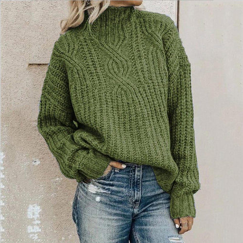Tamsin - Women's Chunky Knit Turtleneck Sweater