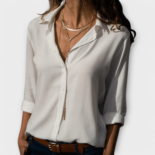 Wilhelmina - Women's Satin Button Down Blouse