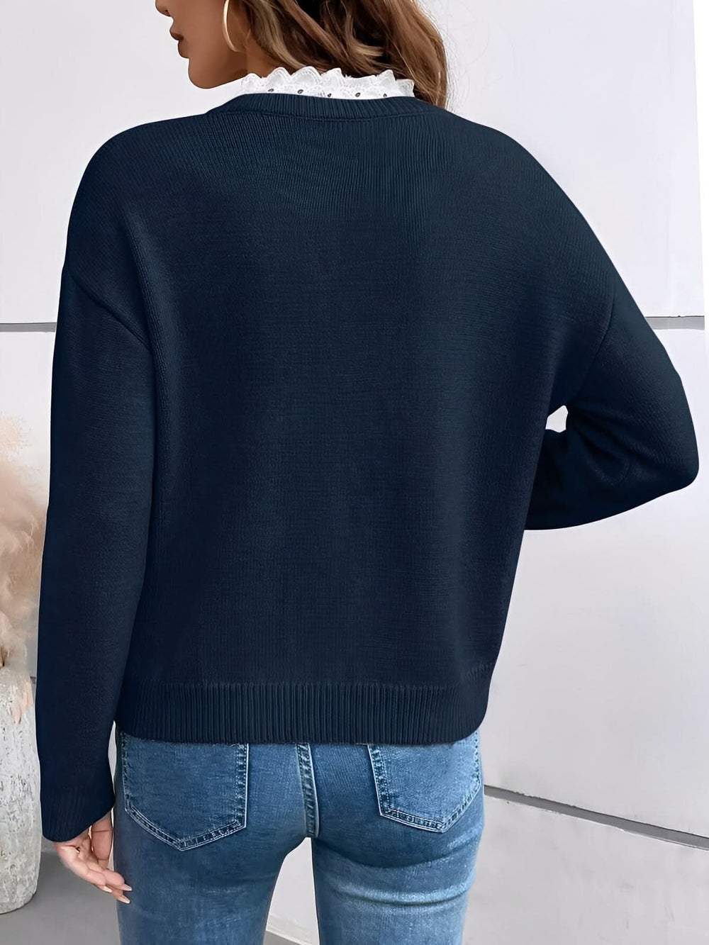 Adeline - Women's V Neck Knit Sweater