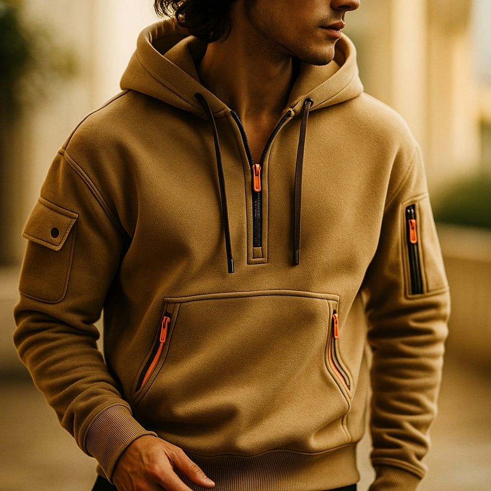 Alaric - Men's Half Zip Fleece Hoodie