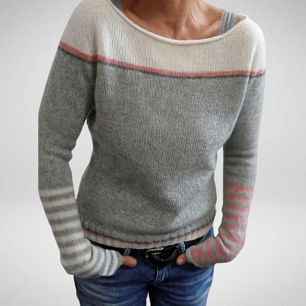 Arabella - Women's Striped Crew Neck Sweater