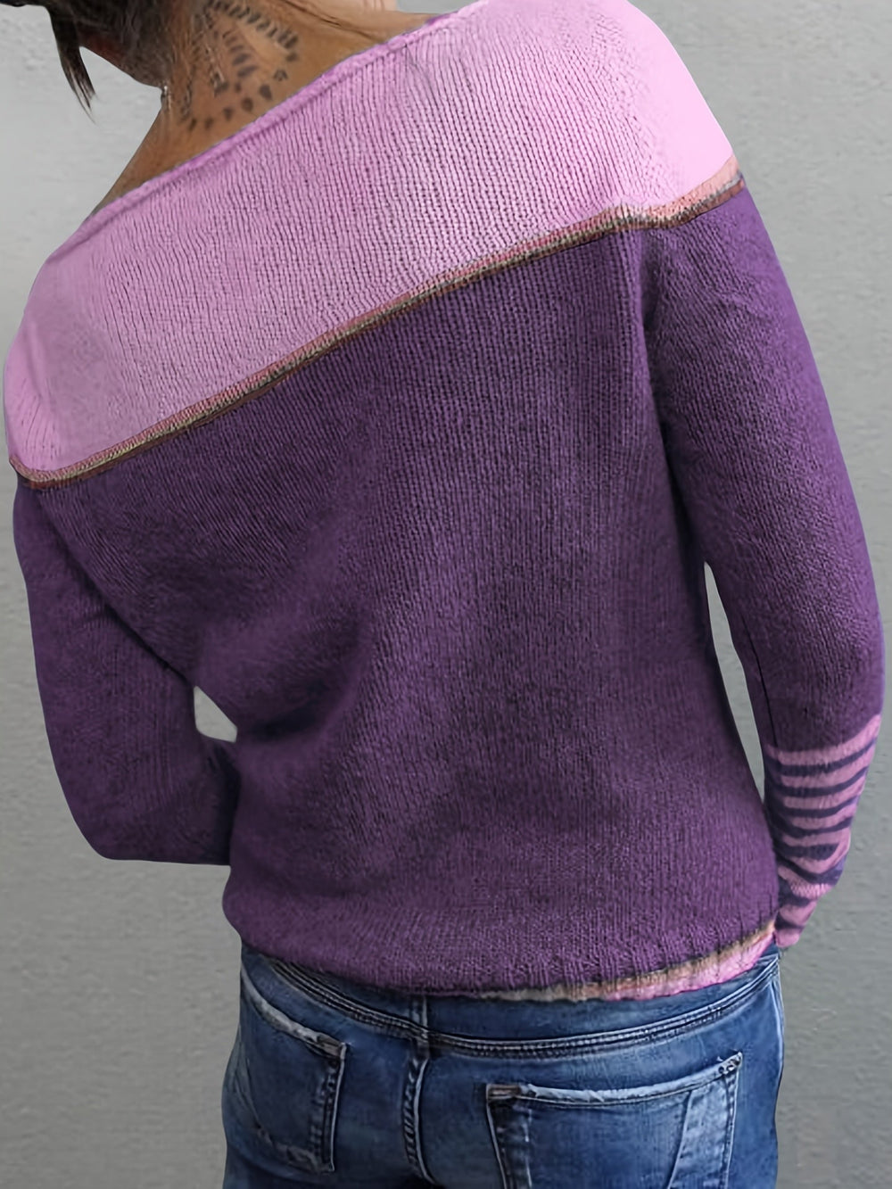 Arabella - Women's Striped Crew Neck Sweater