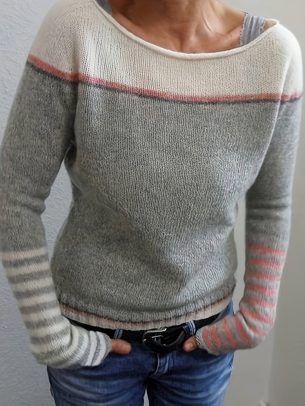 Arabella - Women's Striped Crew Neck Sweater