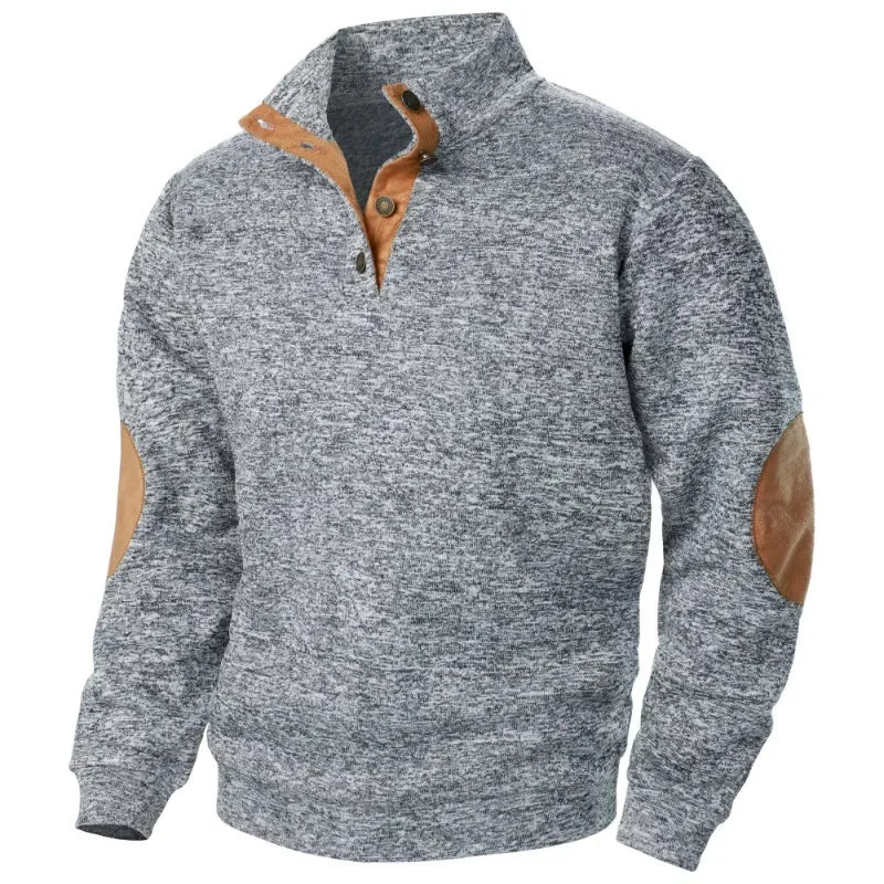 Armand - Men's V Neck Elbow Patch Sweater
