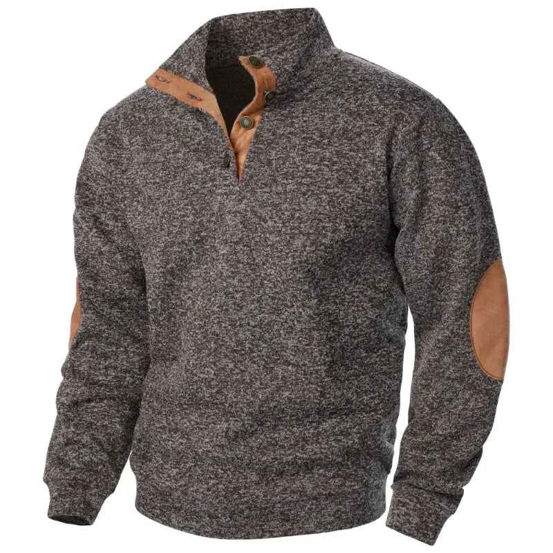 Armand - Men's V Neck Elbow Patch Sweater