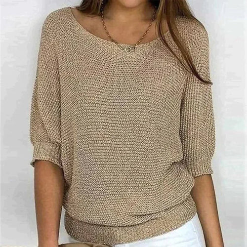 Aveline - Women's Boat Neck Chunky Knit Sweater