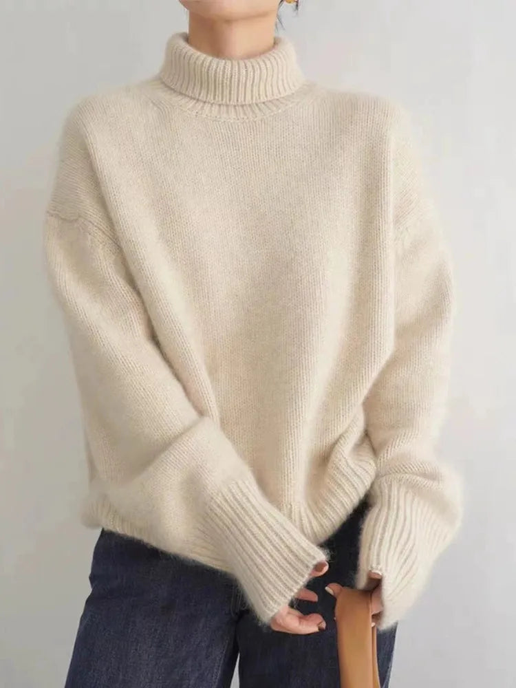 Camille - Women's Turtleneck Pullover Sweater