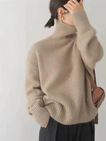 Camille - Women's Turtleneck Pullover Sweater