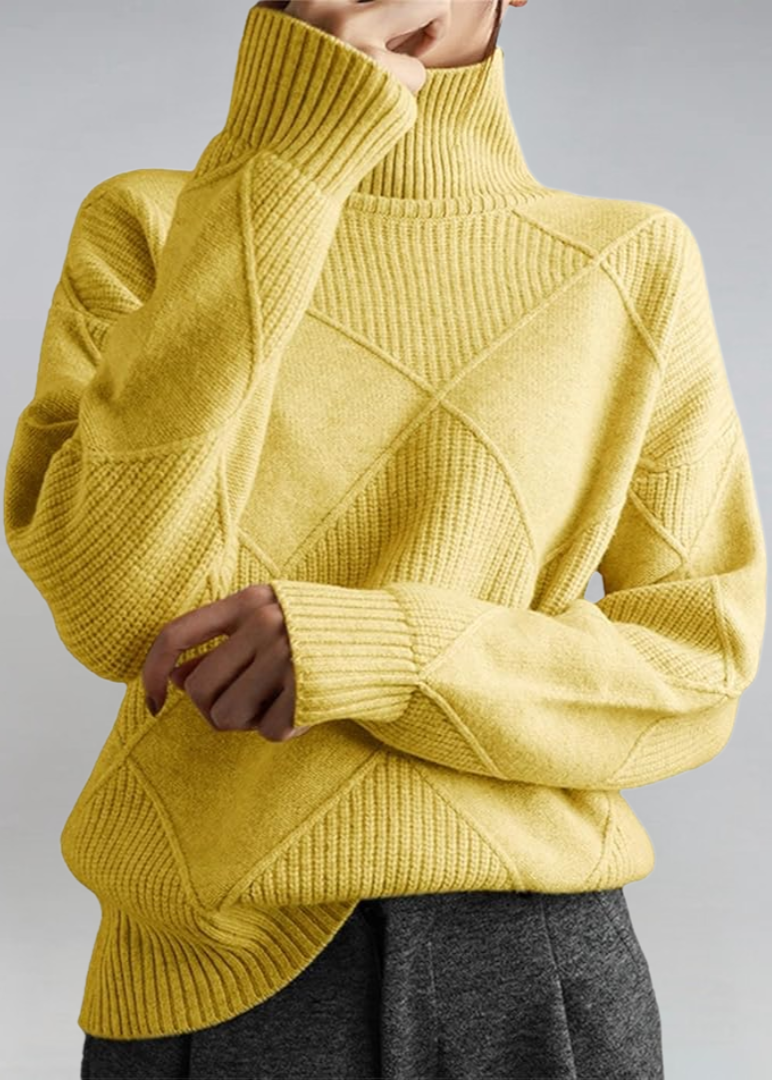 Carys - Women's Cable Knit Turtleneck Sweater