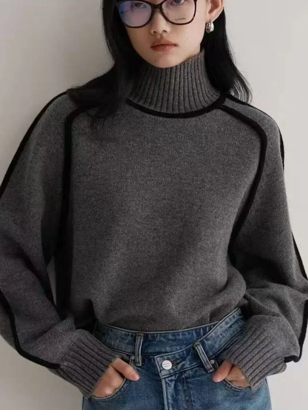 Cassia - Women's Ribbed Turtleneck Sweater
