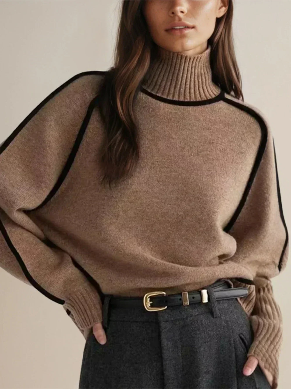 Cassia - Women's Ribbed Turtleneck Sweater
