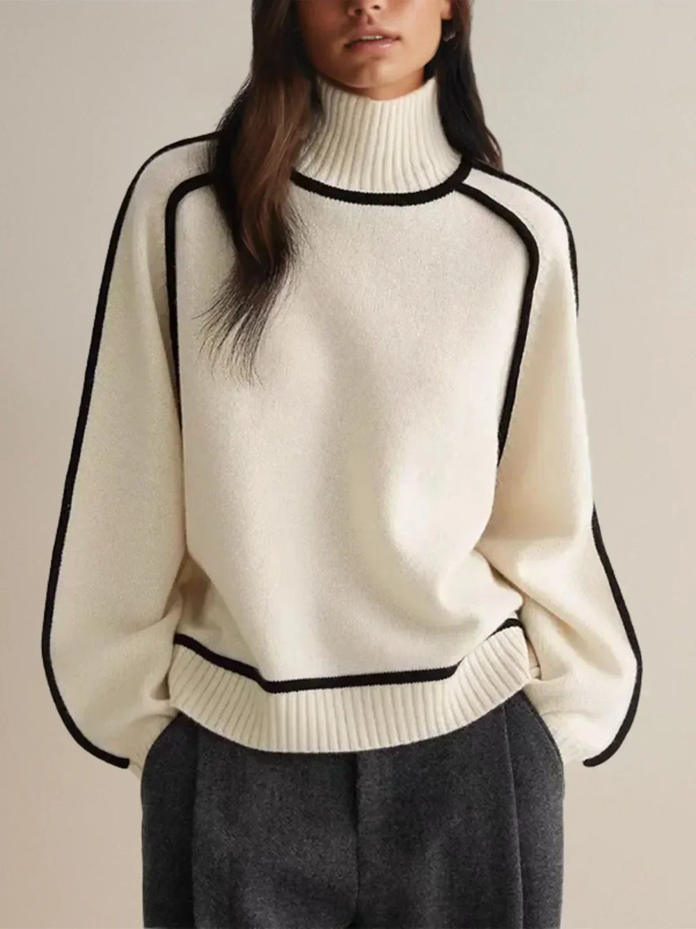 Cassia - Women's Ribbed Turtleneck Sweater