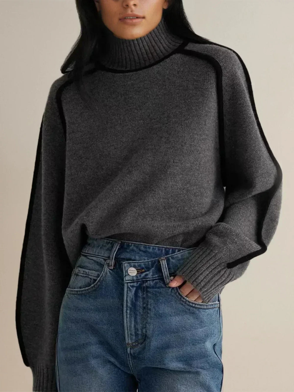 Cassia - Women's Ribbed Turtleneck Sweater