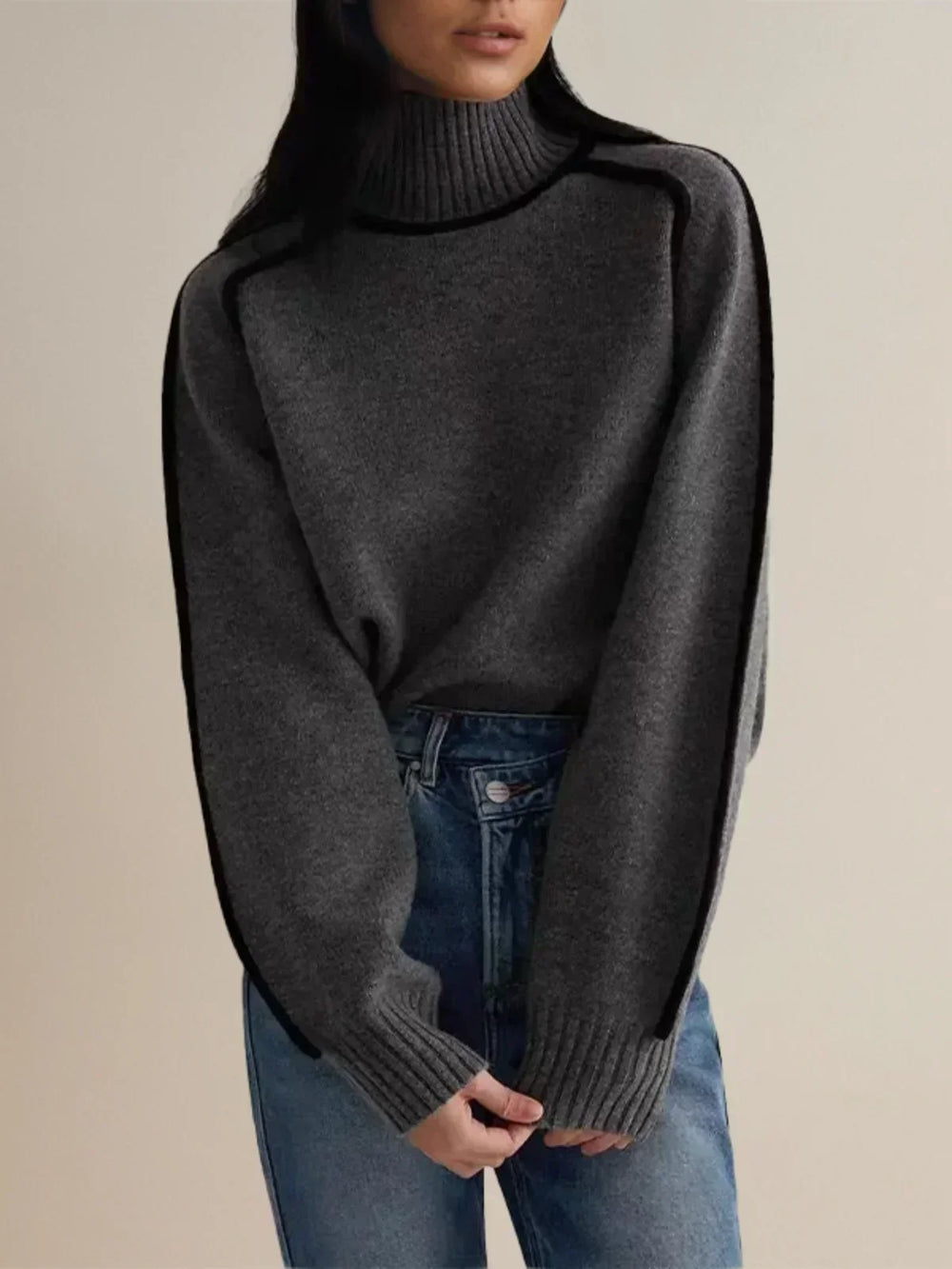 Cassia - Women's Ribbed Turtleneck Sweater
