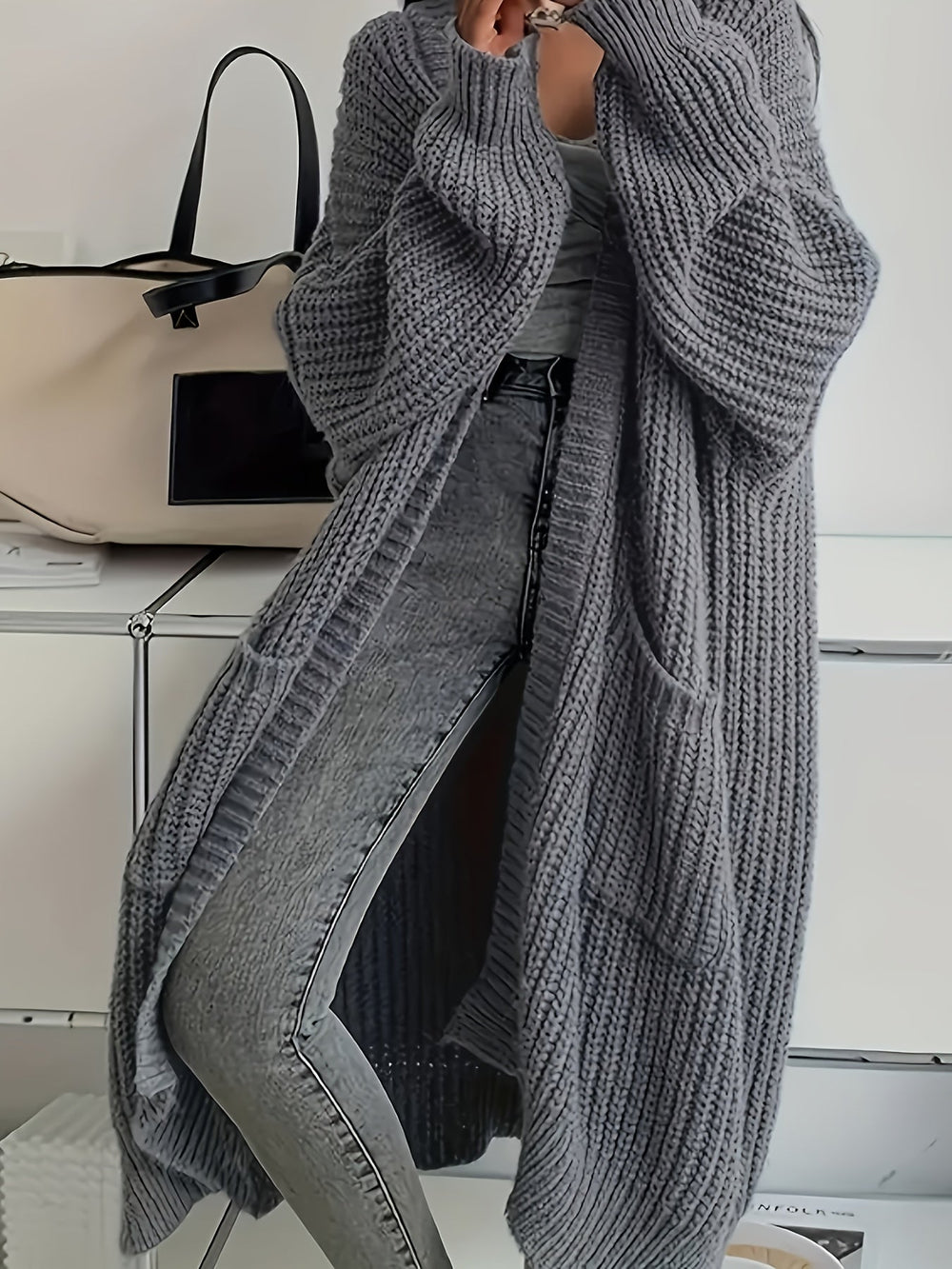 Clara - Women's Long Open Front Cardigan
