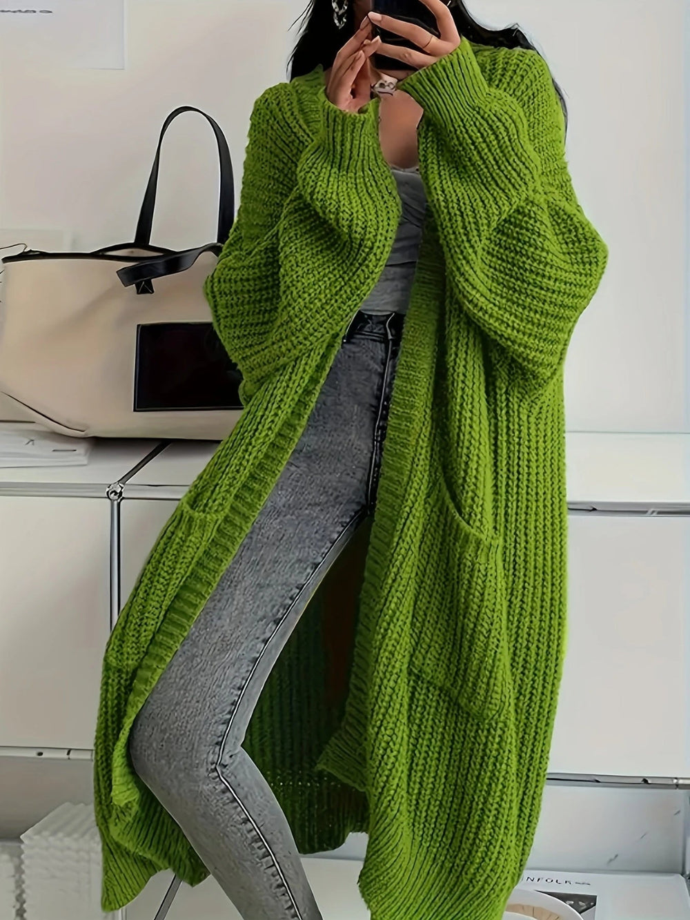 Clara - Women's Long Open Front Cardigan