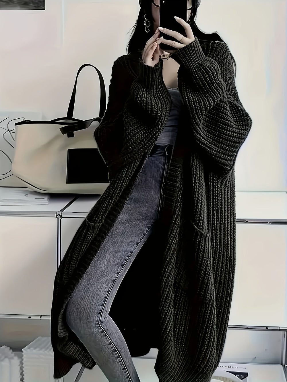 Clara - Women's Long Open Front Cardigan