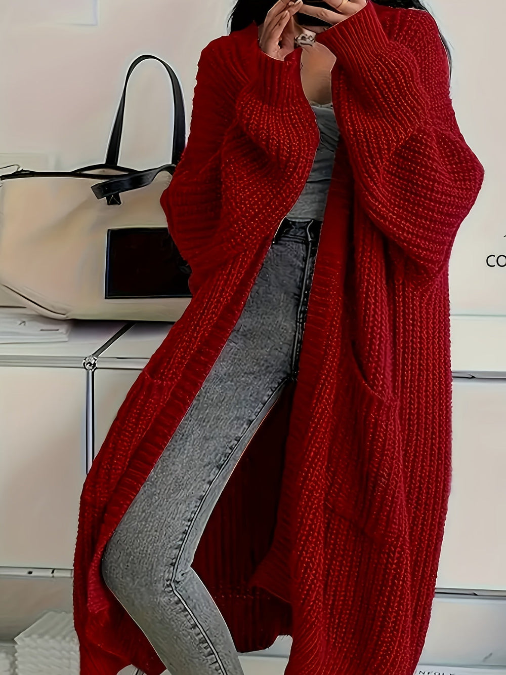 Clara - Women's Long Open Front Cardigan