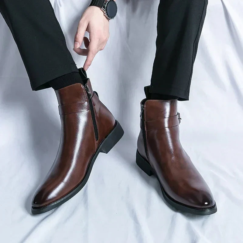 Clement - Men's Casual Leather Chelsea Boots