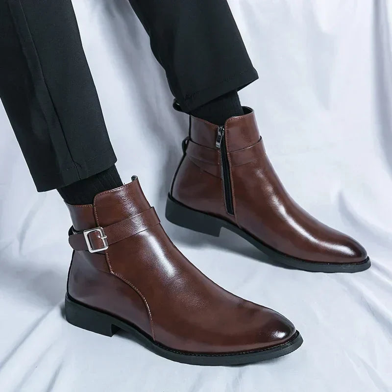 Clement - Men's Casual Leather Chelsea Boots