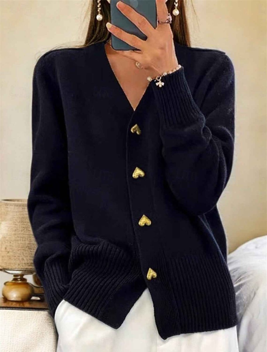 Cordelia - Women's Ribbed Button Up Cardigan