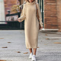 Della - Women's Long Sleeve Knit Sweater Dress