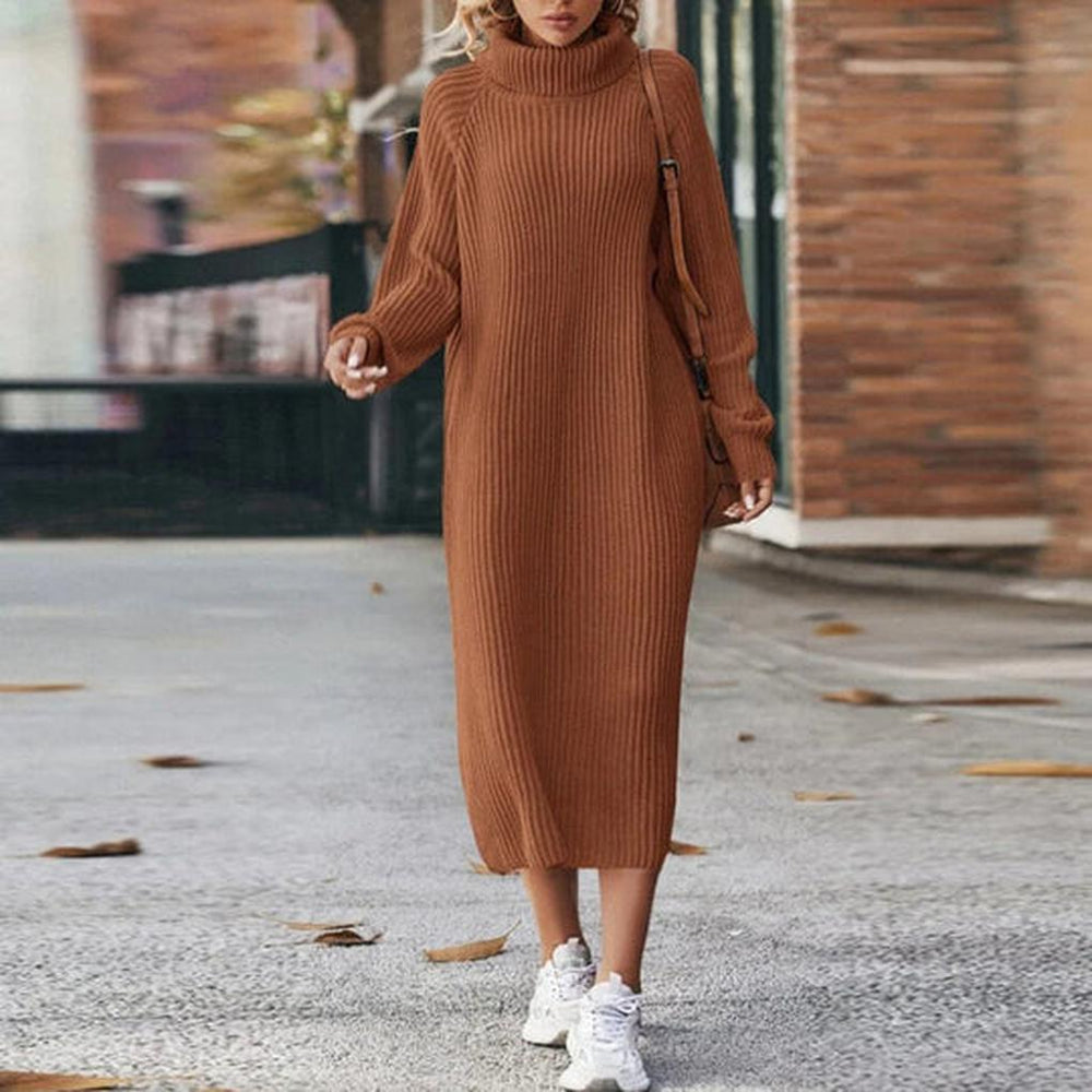 Della - Women's Long Sleeve Knit Sweater Dress