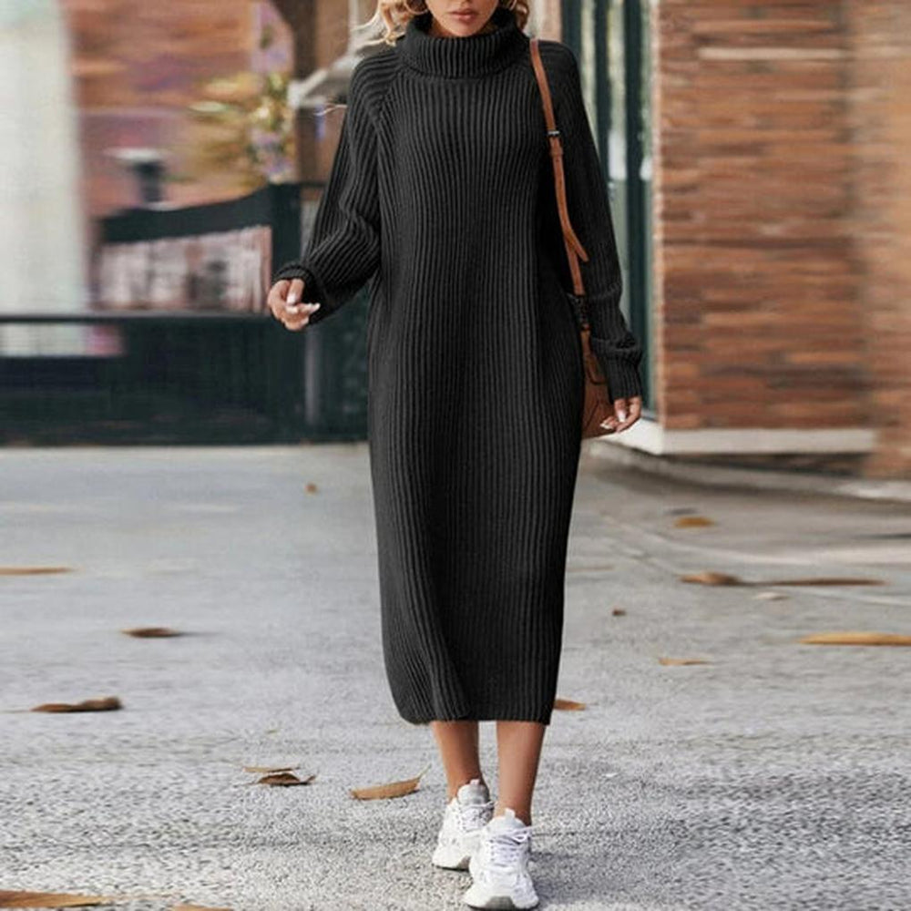 Della - Women's Long Sleeve Knit Sweater Dress