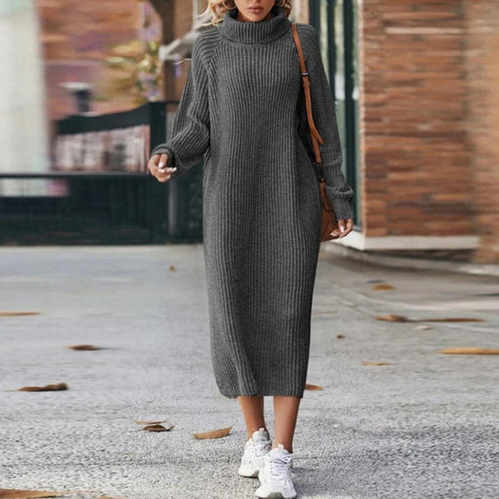 Della - Women's Long Sleeve Knit Sweater Dress