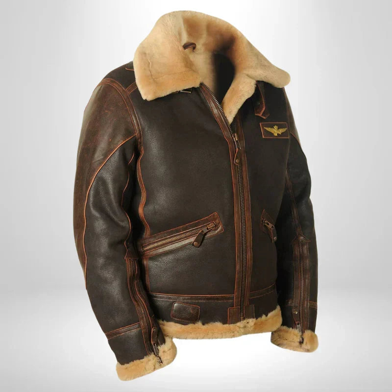 Florian - Men's Shearling Aviator Leather Jacket