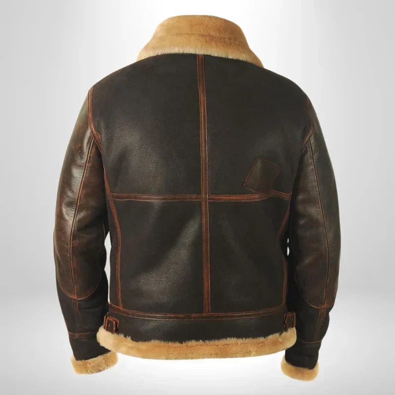 Florian - Men's Shearling Aviator Leather Jacket