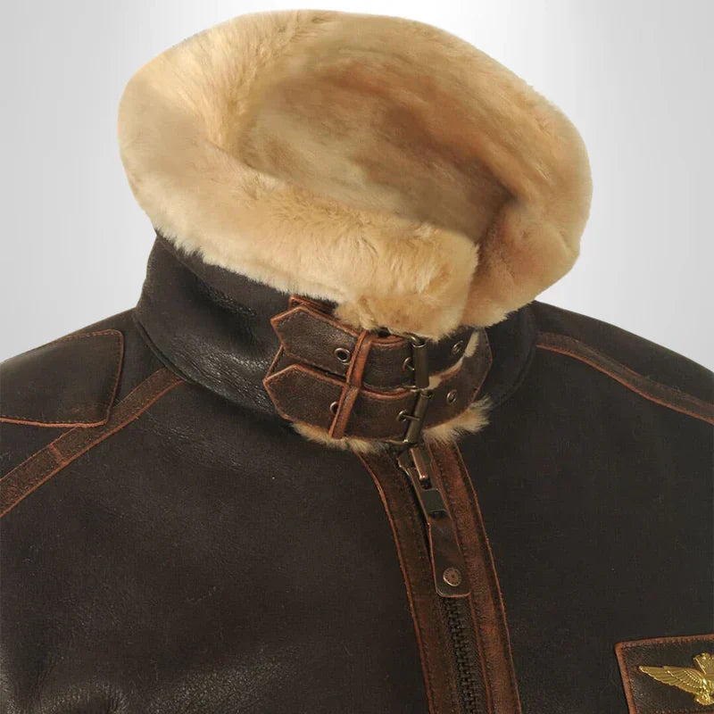 Florian - Men's Shearling Aviator Leather Jacket