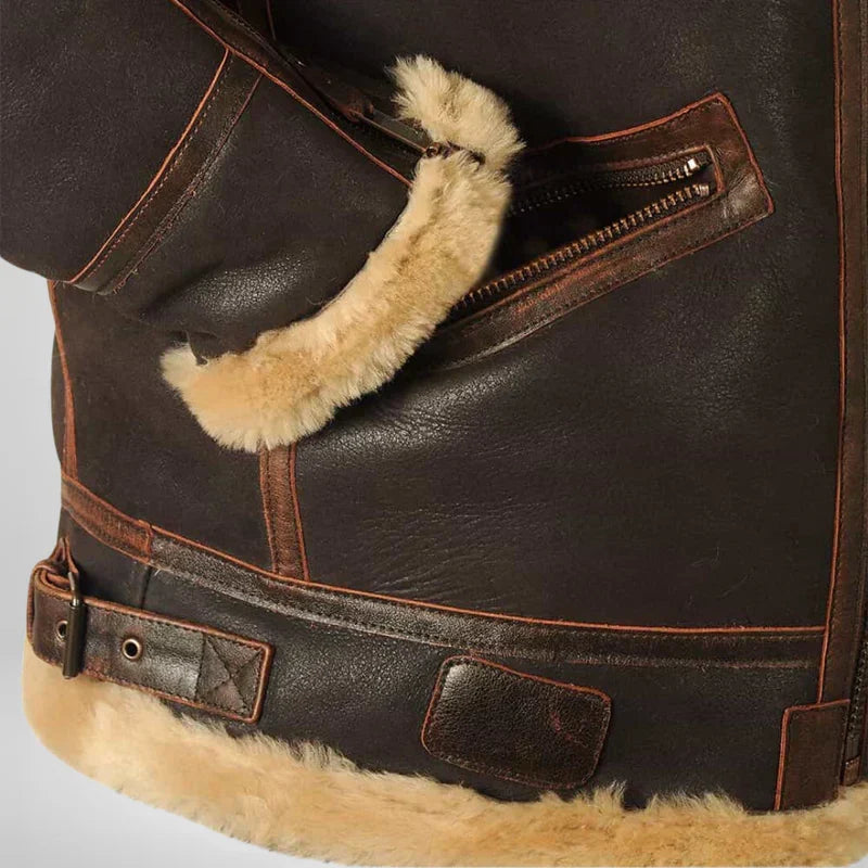 Florian - Men's Shearling Aviator Leather Jacket