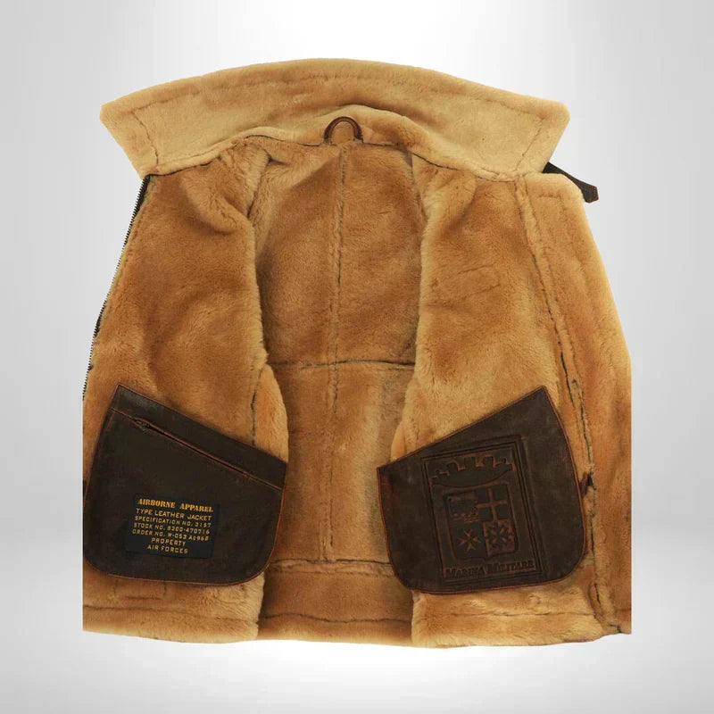 Florian - Men's Shearling Aviator Leather Jacket