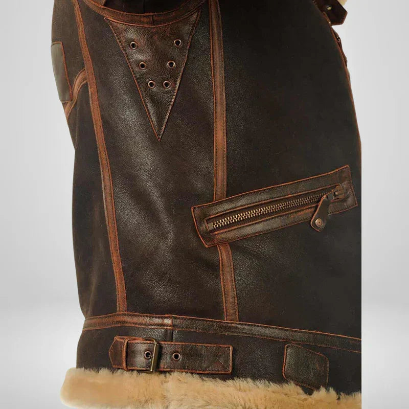 Florian - Men's Shearling Aviator Leather Jacket