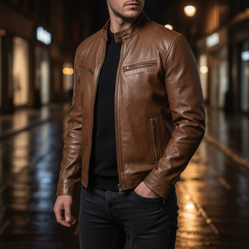 Franklin - Men's Slim Fit Leather Jacket