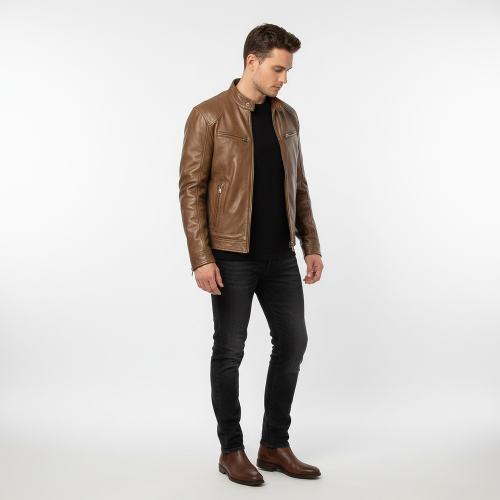 Franklin - Men's Slim Fit Leather Jacket