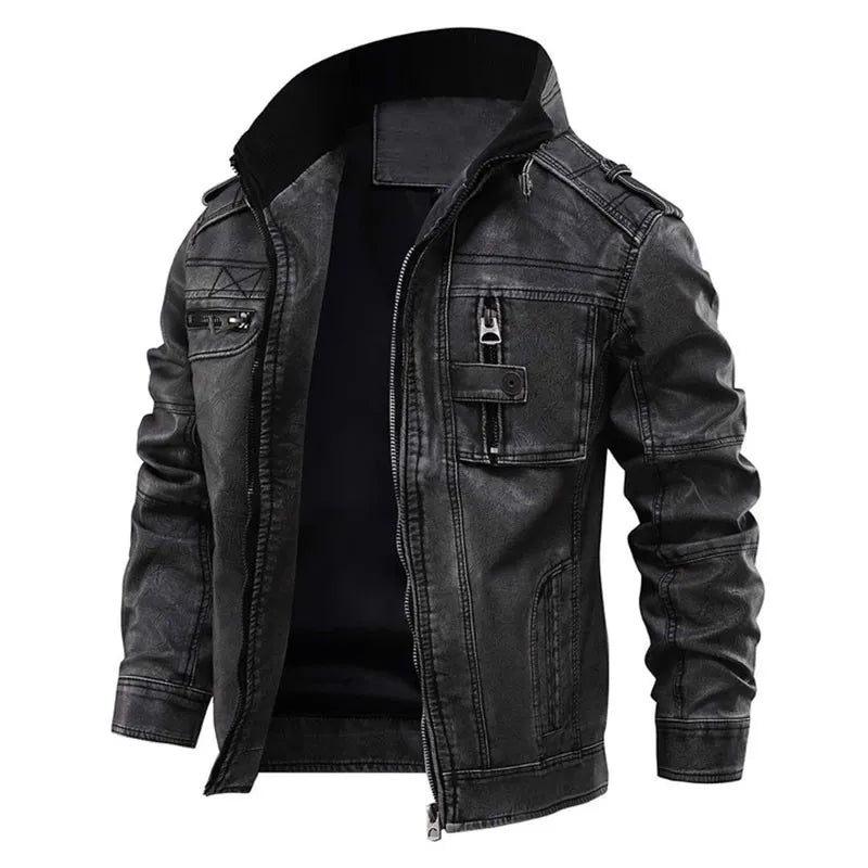 Gareth - Men's Faux Leather Field Jacket