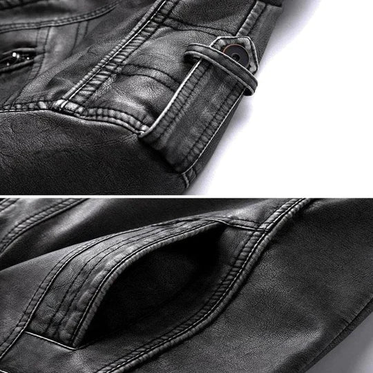 Gareth - Men's Faux Leather Field Jacket