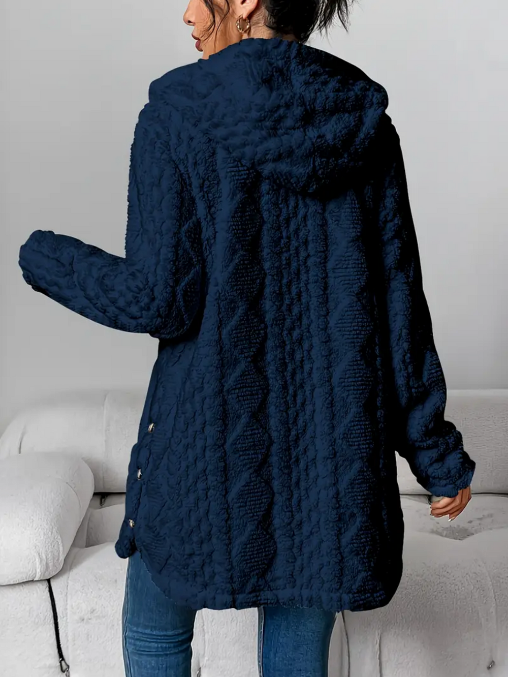 Gwen - Women's Hooded Cable Knit Cardigan