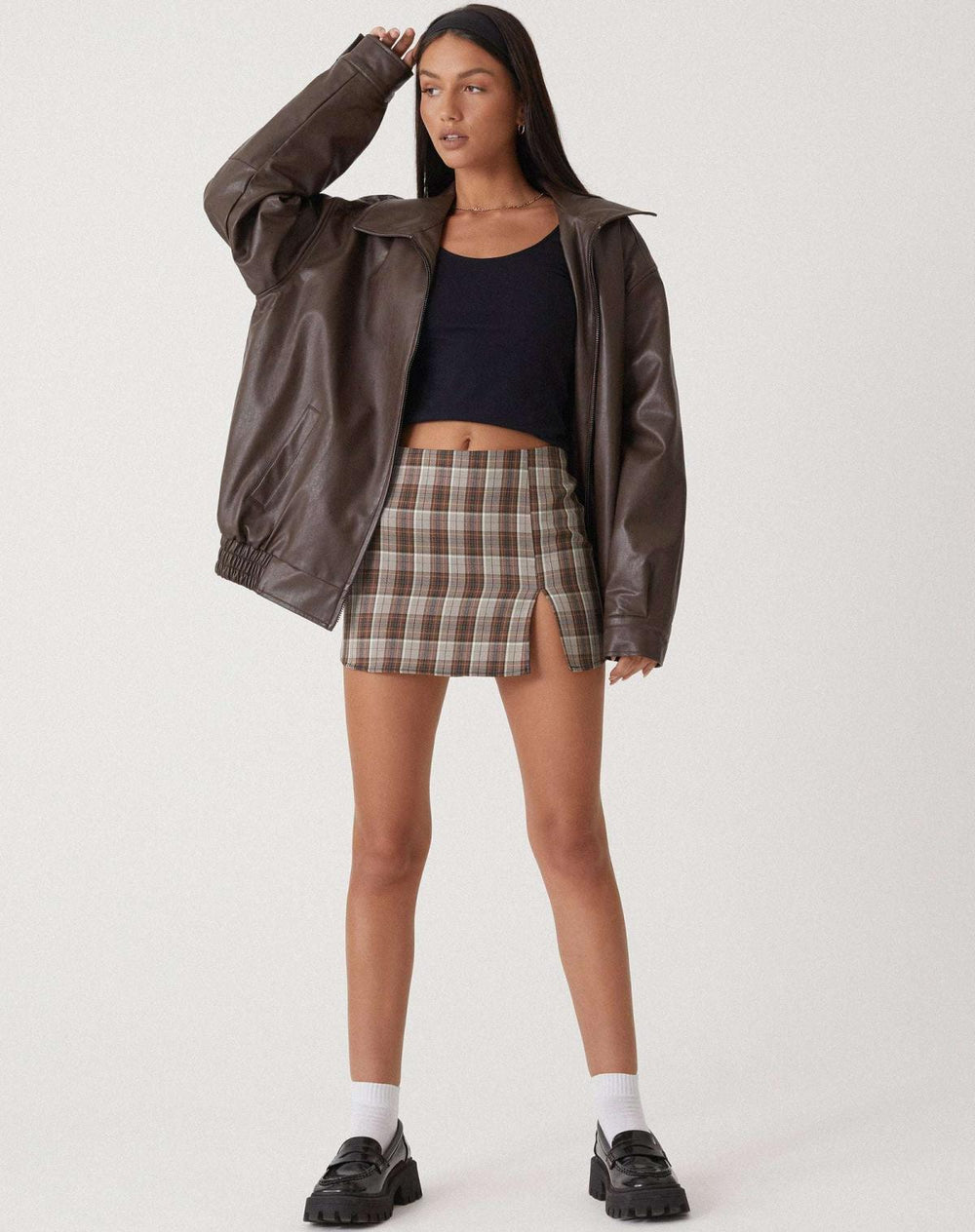 Hollis - Women's Oversized Faux Leather Jacket