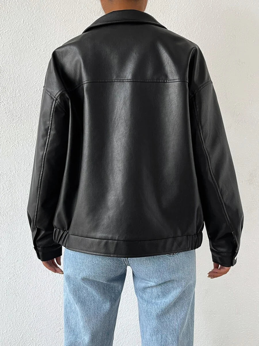 Iris - Women's Oversized Leather Jacket