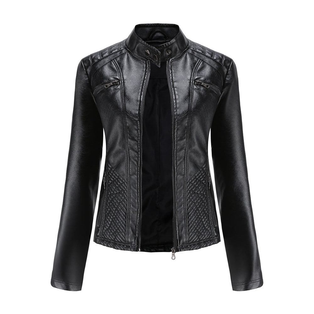 Jacinta - Women's Quilted Faux Leather Jacket