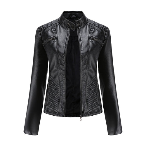 Jacinta - Women's Quilted Faux Leather Jacket