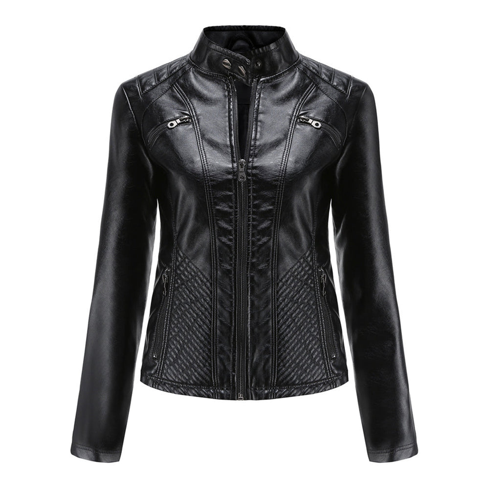 Jacinta - Women's Quilted Faux Leather Jacket