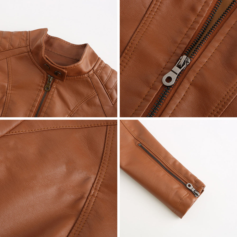 Jacinta - Women's Quilted Faux Leather Jacket